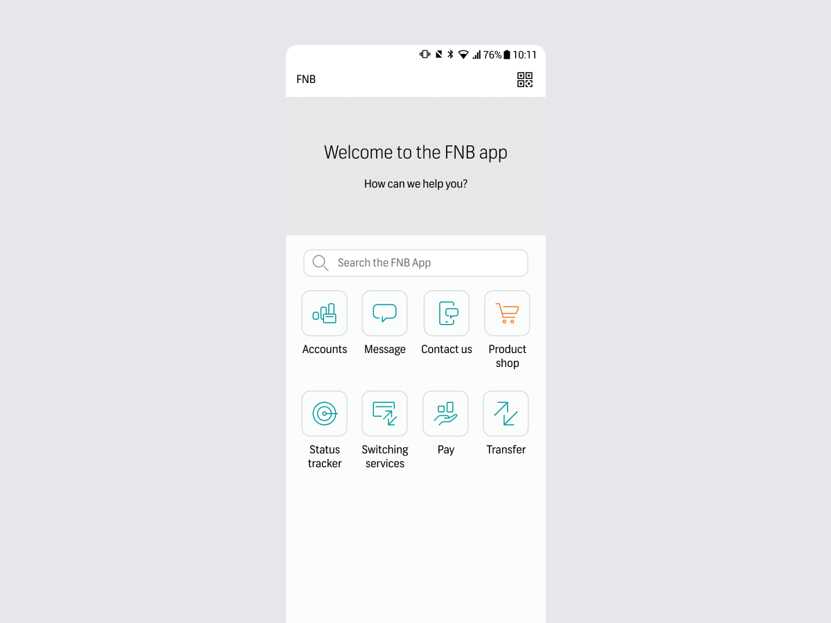 FNB switching status tracker screen